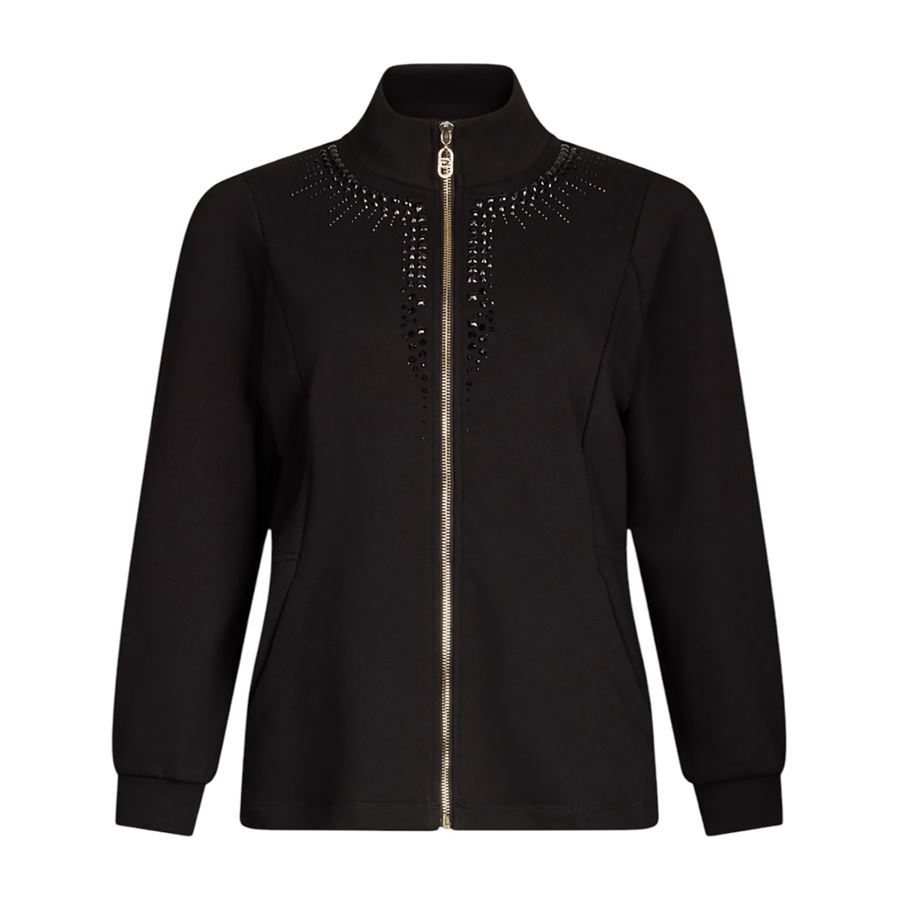 Felpa da donna con zip e strass Liu Jo | TA5188FS00222222